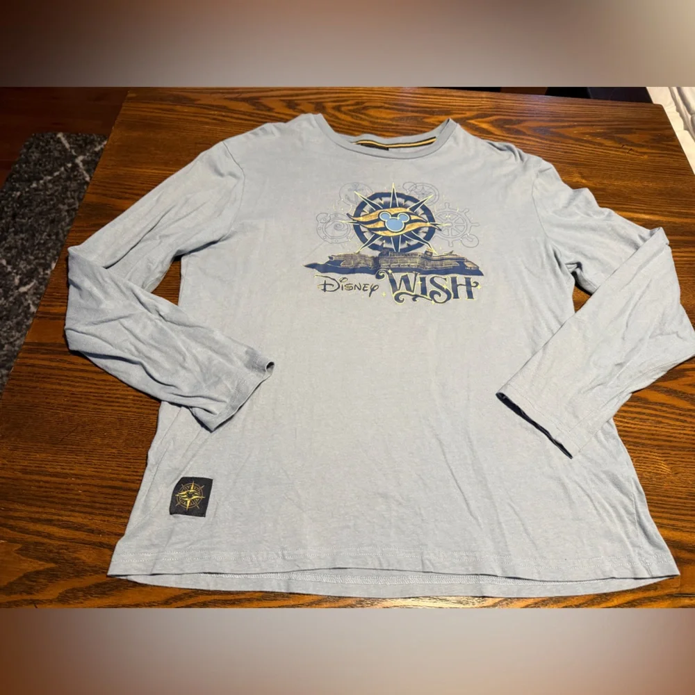 Disney Cruise Line Wish‎ Inaugural Sailing Long Sleeve Tee Blue Adult Medium - Picture 9 of 12